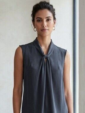 Rebecca Taylor silk blouse navy blue size 2